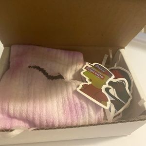 Purple tye dye Nike sock